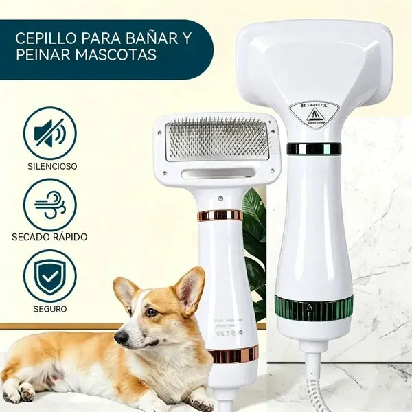 Cepillo Y Secador Para Mascotas 2 En 1